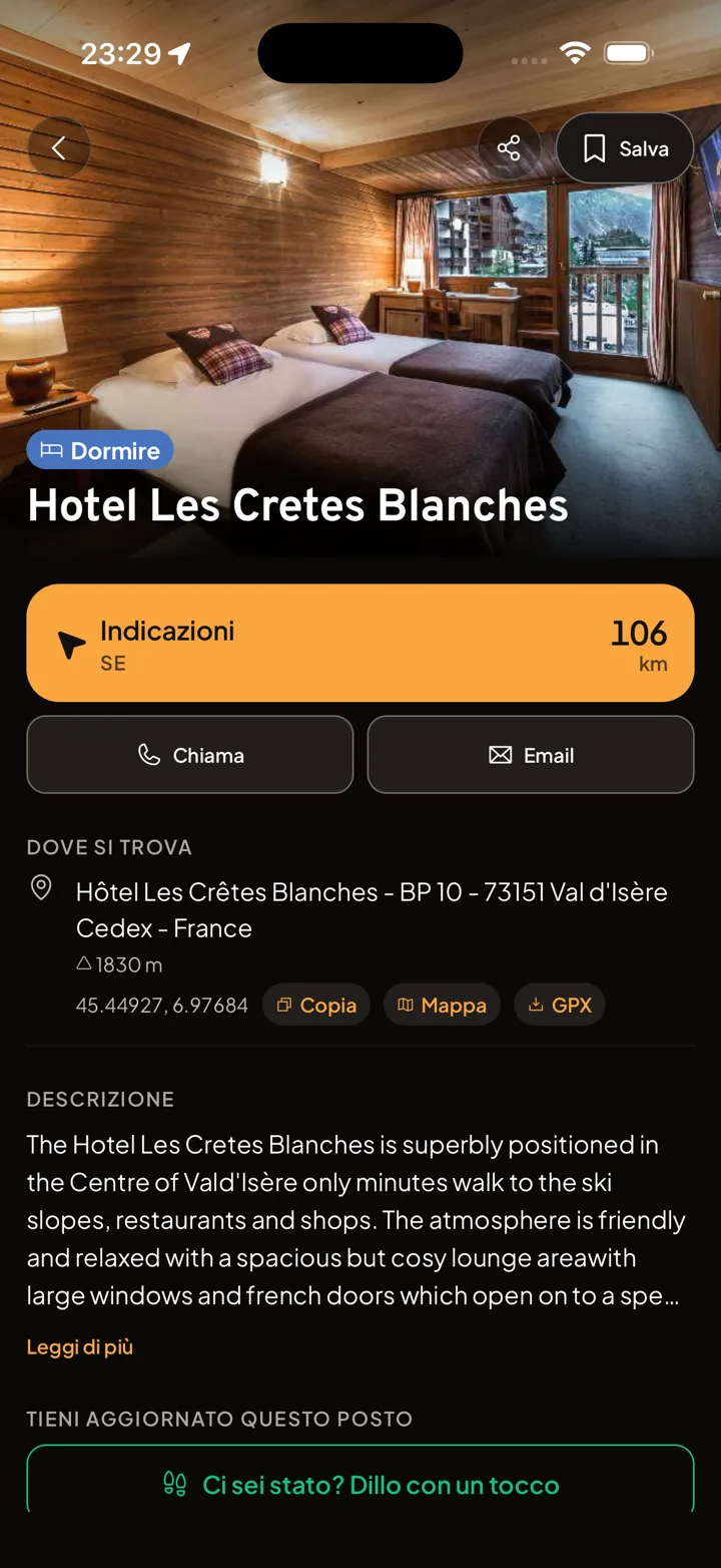 Motonest nest detail: Hotel Les Cretes Blanches