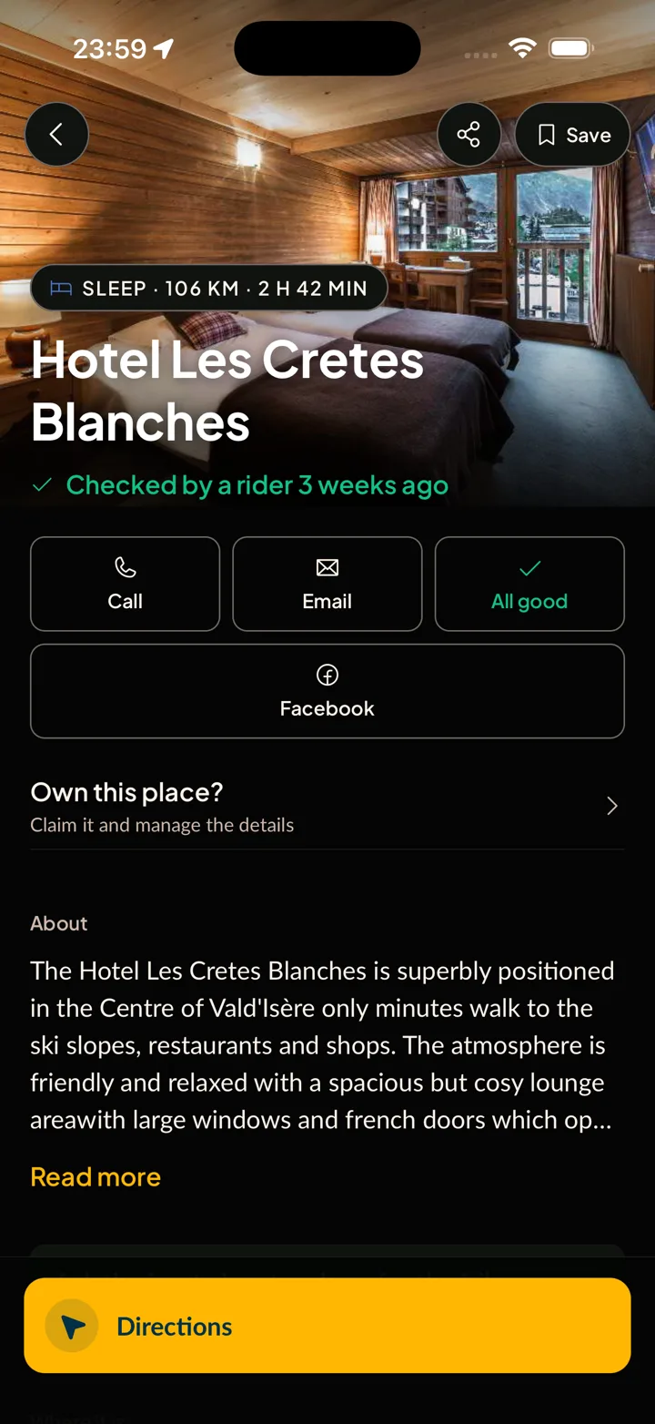 Motonest nest detail: Hotel Les Cretes Blanches