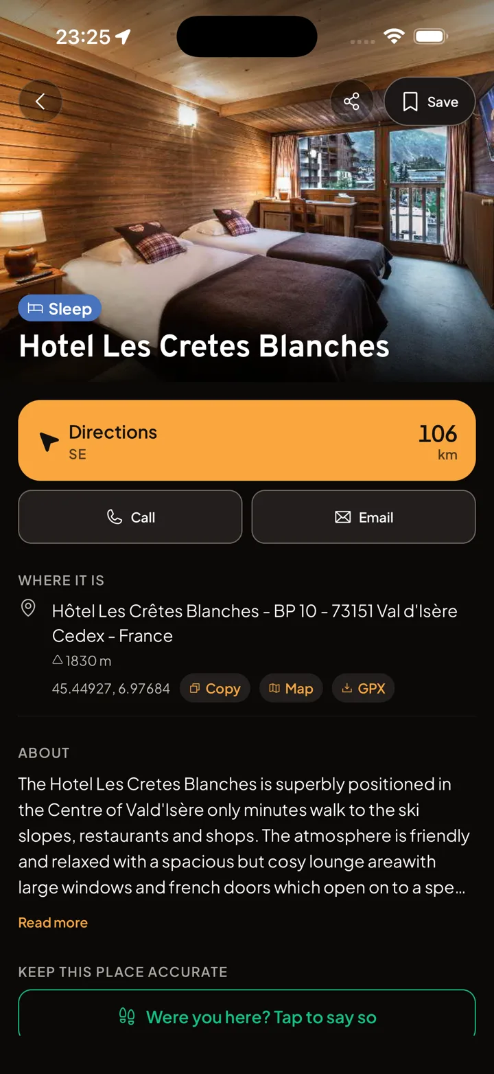 Motonest nest detail: Hotel Les Cretes Blanches