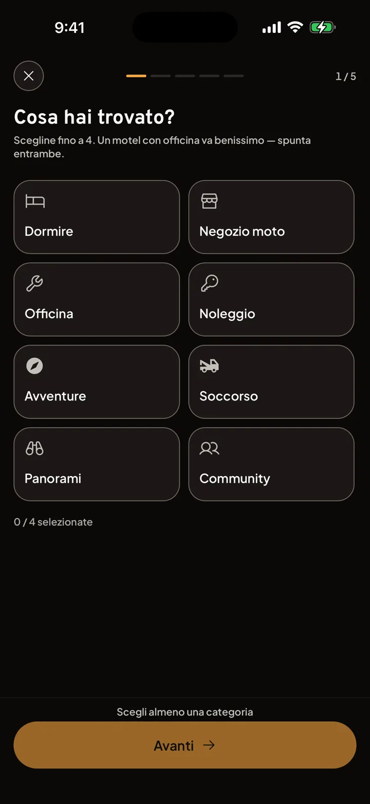 Suggesting a new place in the Motonest app