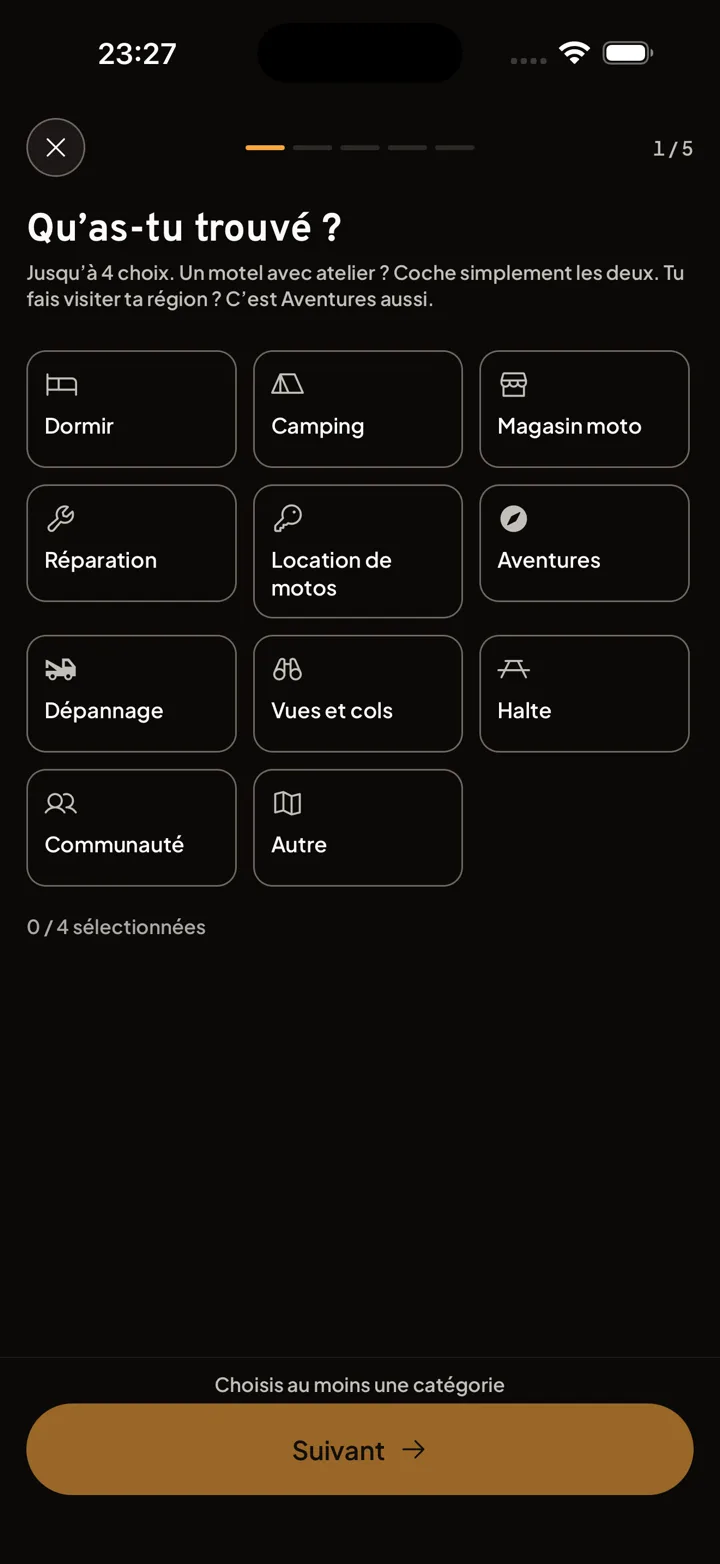 Suggesting a new place in the Motonest app