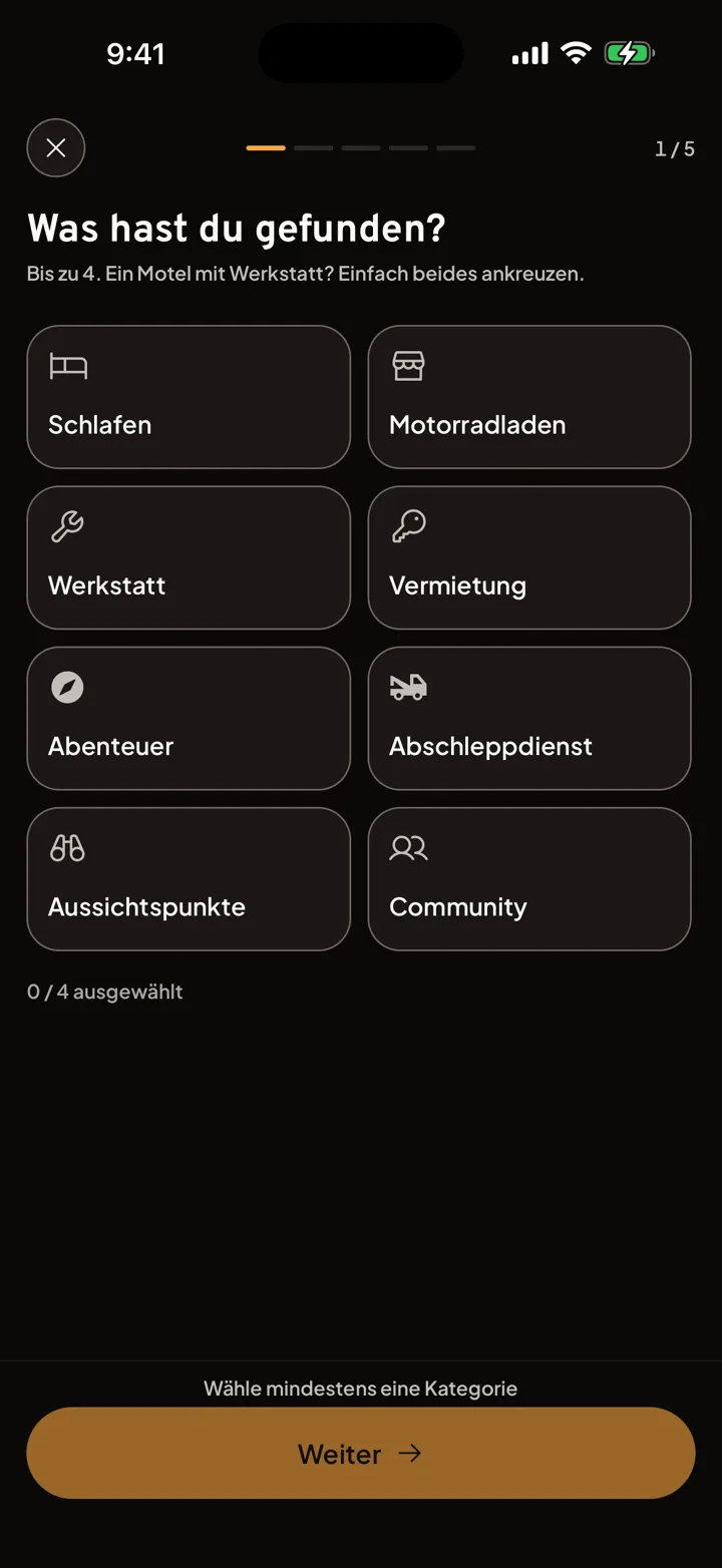 Suggesting a new place in the Motonest app