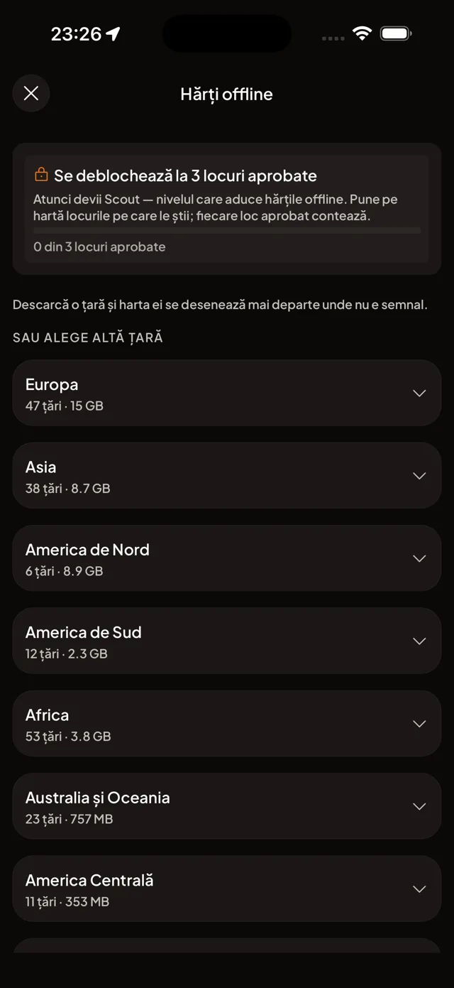 Hărți offline, deblocate de ce adaugi.