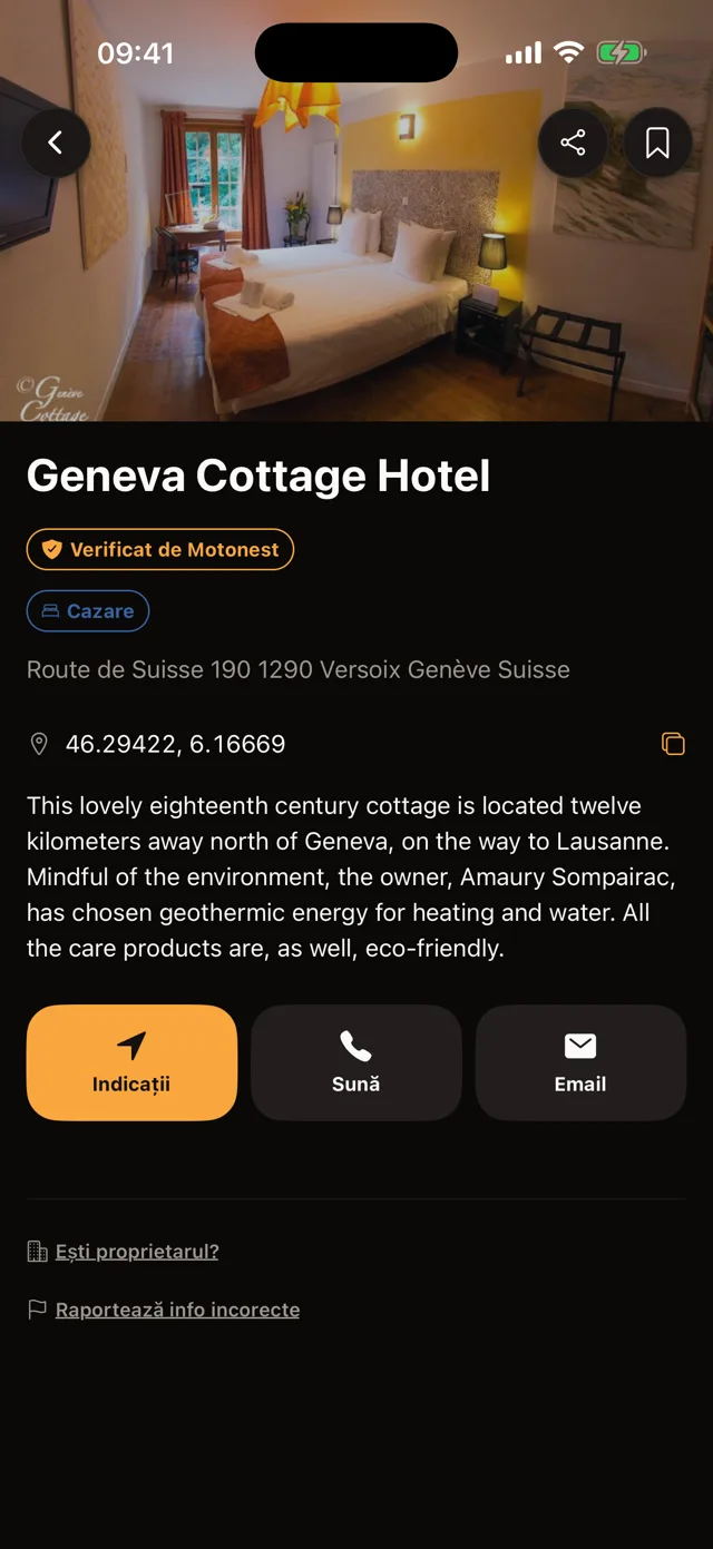 Motonest place detail screen