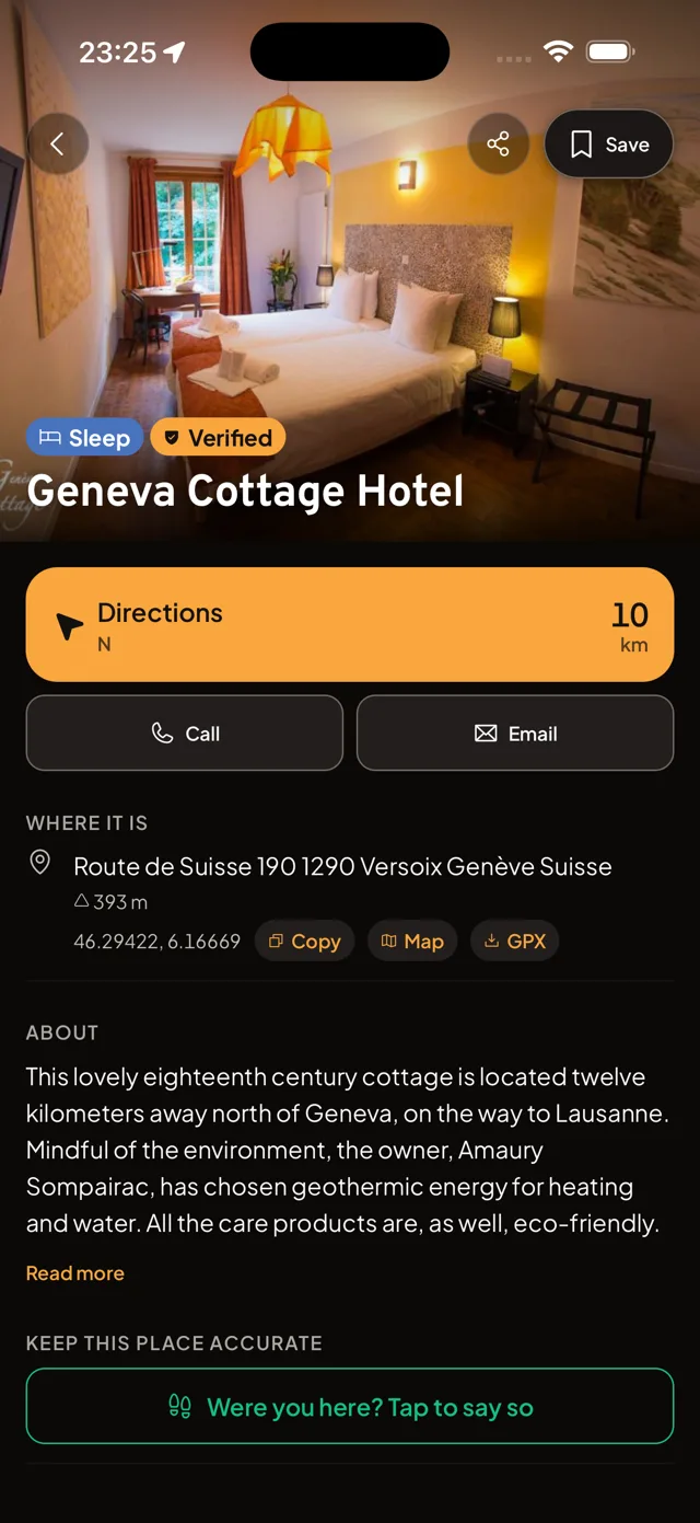 Motonest place detail screen