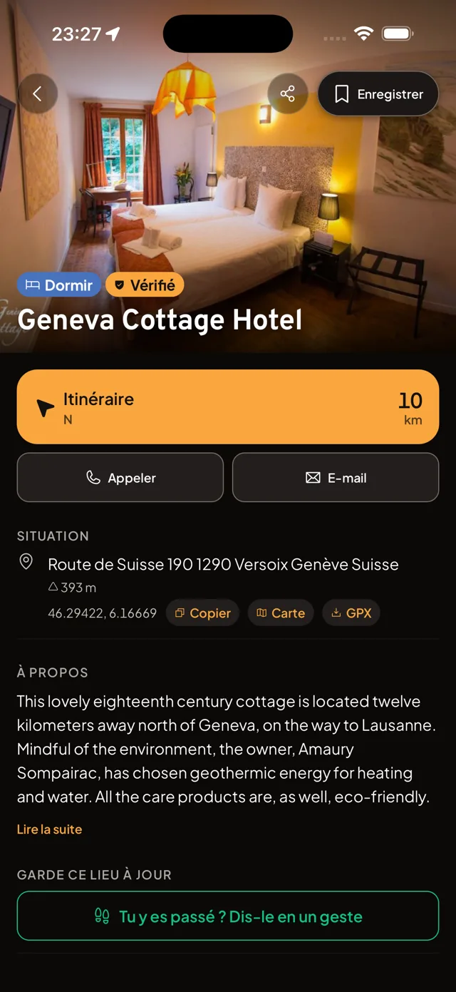Motonest place detail screen