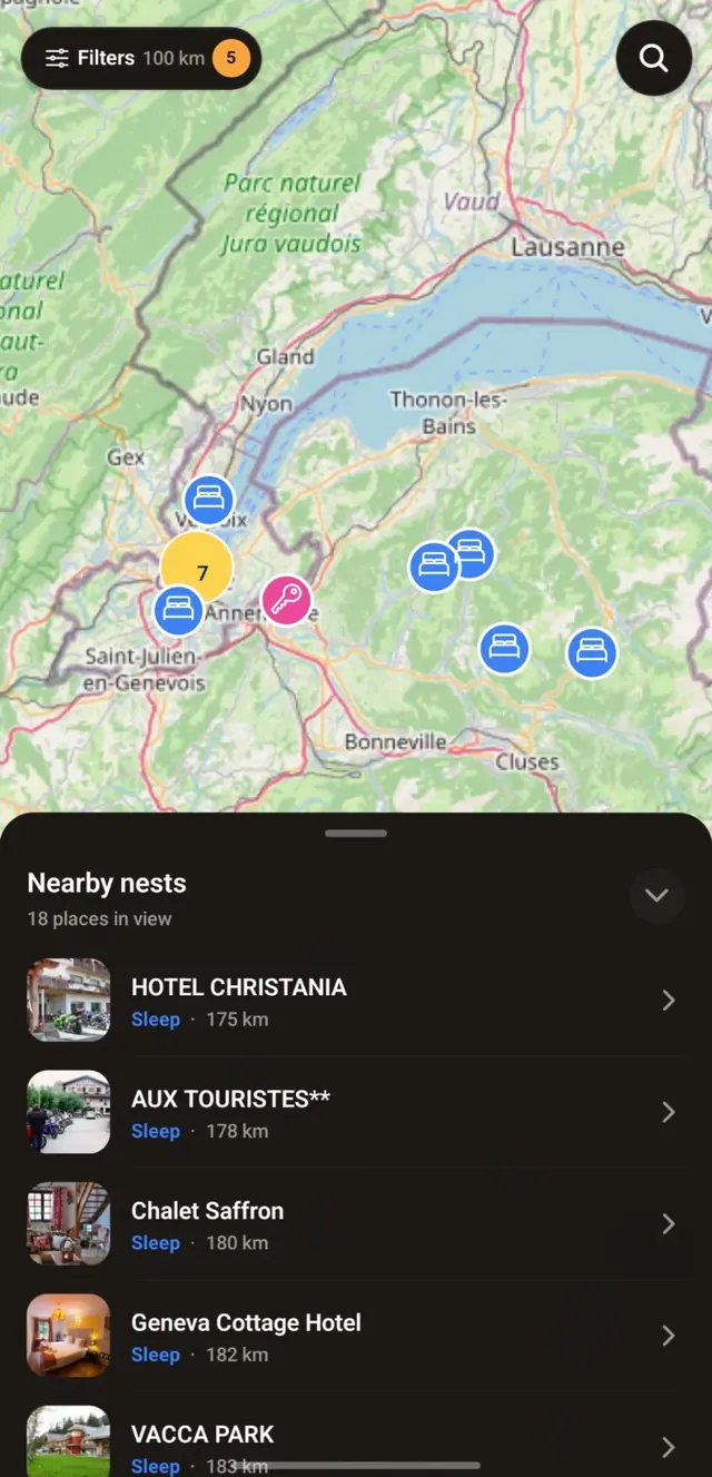 Motonest nearby places bottom sheet